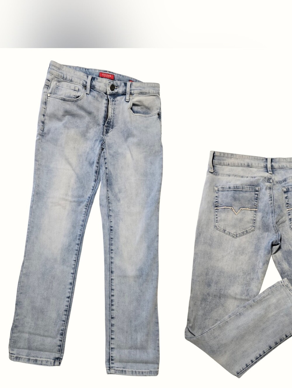 GUESS Light Blue Slim Men’s Jeans - Washed Denim